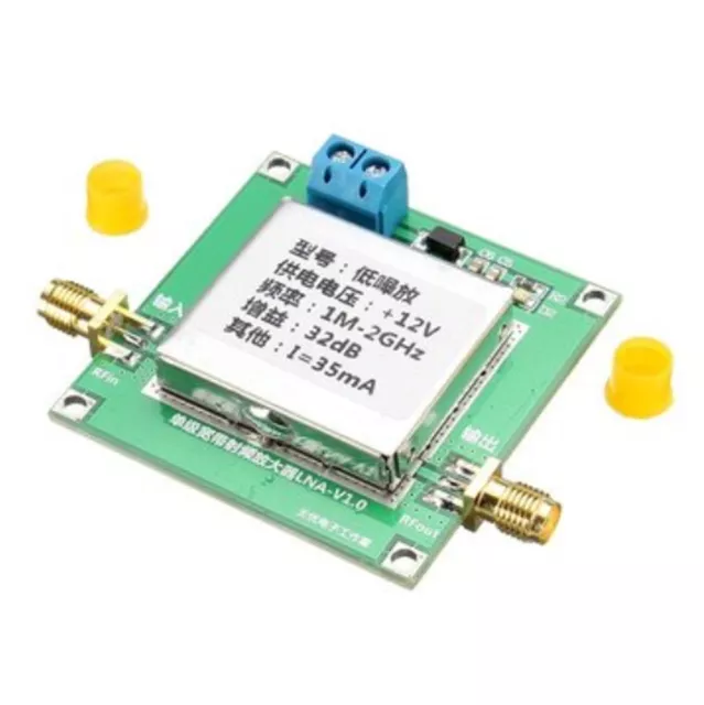 0.01-2000MHz 2Ghz 32dB Broadband RF Low Noise Amplifier LNA Module UHF VHF HF