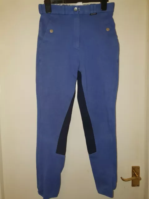 Horka Jodhpurs / Breeches. Royal Blue. Navy Blue Suede Like Full Seat. Size 24/R