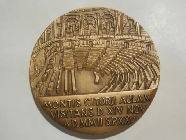 Médaille du Vatican visite Pape Jean Paul II Montecitorio 2002 gravé Manfrini 2