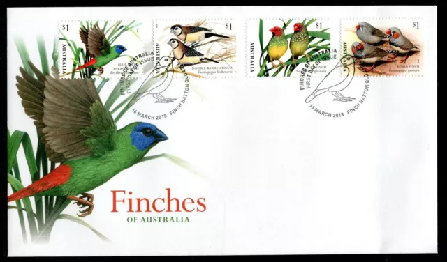 2018 Finches of Australia (Gummed Stamps) FDC - Finch Hatton Qld 4756 PMK