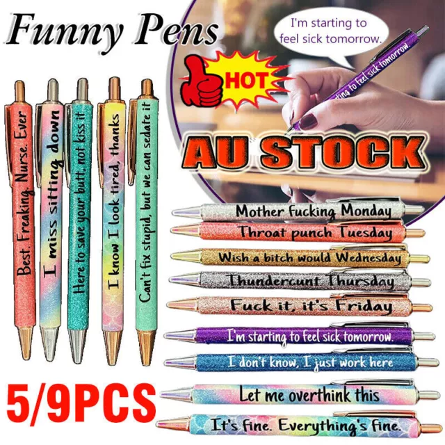 7pcs Funny Seven Days Of The Week Mood Pens,describing Mentality For Each  Day Week Funny Office Gifts