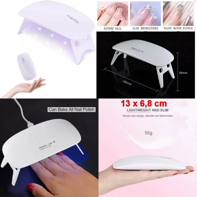 Lampara UV Led uñas de gel portátil manicura pedicura,funciona con USB,13x6,7 cm