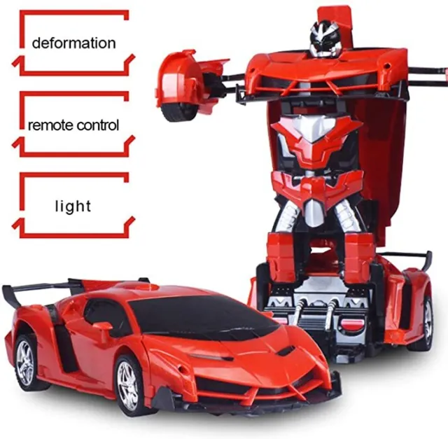 Kinder Rennauto Auto Roboter Transformer mit Fernbedienung Motor Wagen Spielzeug