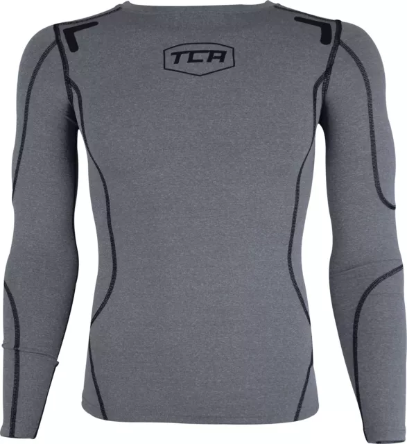 TCA Unisex Bambini Elite Plus Top da corsa Junior Maniche Lunghe A Compressione - Grigio