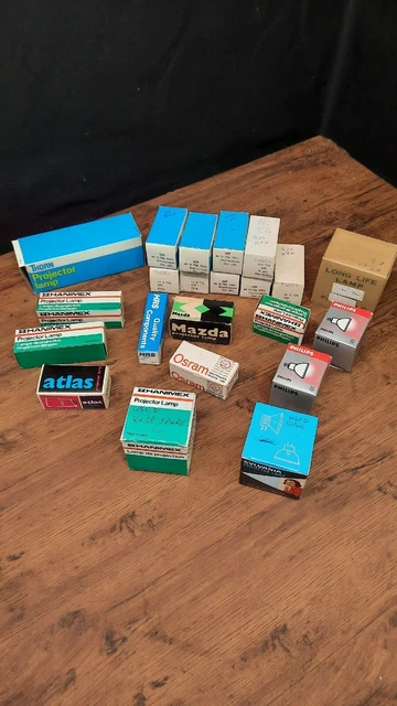 Colección De 22 Lámparas/Bombillas Proyector De Colección En Su Mayoría Nuevas