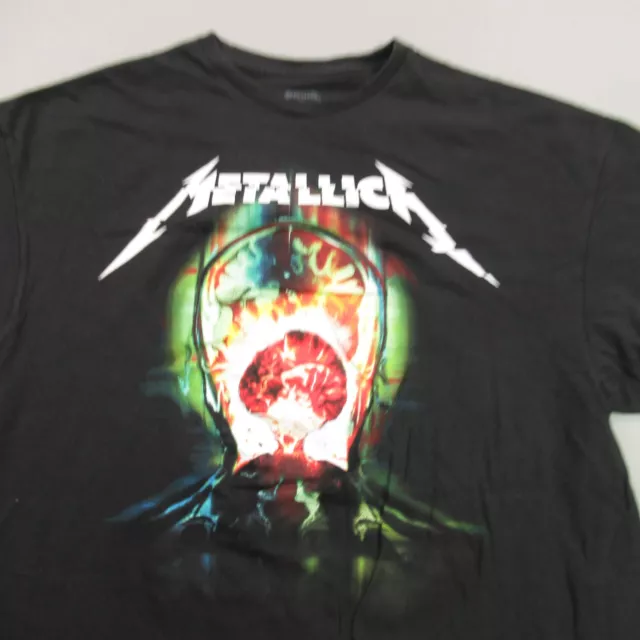 Metalica Shirt Mens 2XL Black Crew Neck Casual Music Concert Tour 2