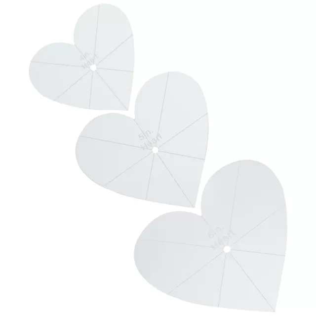 Heart Shaped Sewing - 3pcs Quilting Template Rulers (Acrylic)