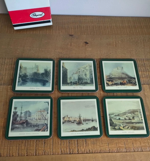 Lot De 6 Dessous De Verre En étain Vintage - Poinçon Ange Coster, Ronds, Empilables