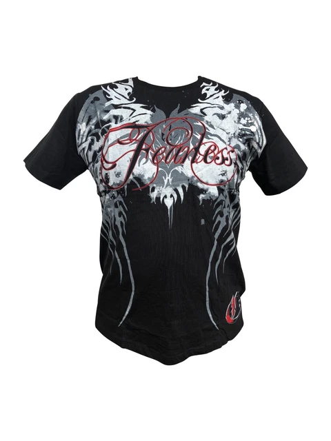 Men's MMA Printed T-Shirt Martial Arts Combat Cage Fight Fearless 100% Cotton 3
