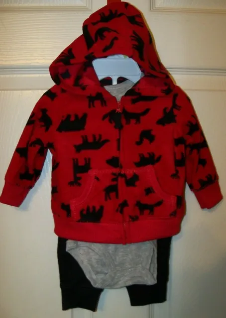 Carter's Woodland Animals 3 Piece Jacket Set Boys Girls Baby Size 6 Months NWT