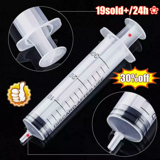 5/10/20/30ml Nutrient Sterile Syringe Plastic Reusable Hydroponics Measuring US