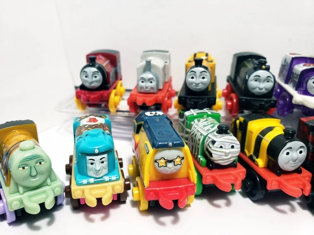 24 MINI TRAINS LOT Thomas Friends Spencer, Gary the Snail Squidward Hiro Gator