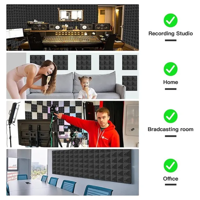 24oam Panel,Noise Reduction Mat,for Music Studio Bedroom Home,Etc,5X30X30cm T9S9 2