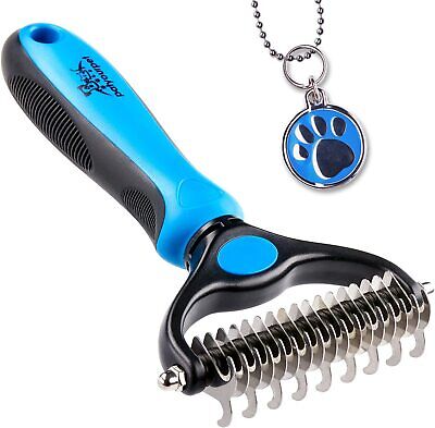 Pet Deshedding Brush Double-Sided Undercoat Rake for Dogs & Cats Sh Grooming Dog