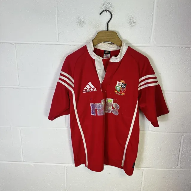 Vintage British Lions Rugby Shirt Mens Small Red Adidas 2001 Australia Sevens