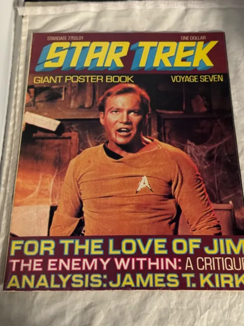 1977 Star Trek Giant Poster Book Voyage Seven Captain Kirk Poster