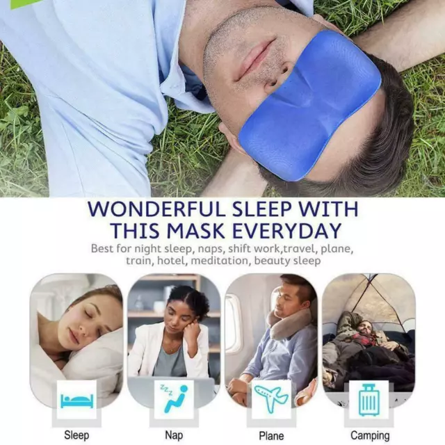 Travel 3D Eye Mask Sleep Soft Padded Shade Cover Rest Relax Sleeping J9K3 2
