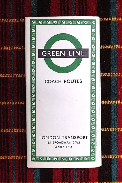 LONDON TRANSPORT GREEN LINE COACH MAP October 1960 Print code 1060/2548s/50M Bus