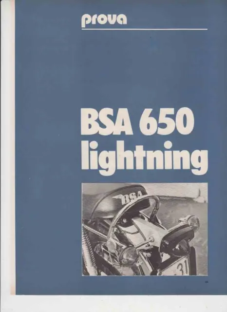 advertising Pubblicità TEST BSA 659 LIGHTNING 1972-MAXIMOTO MOTOINGLESI EPOCA