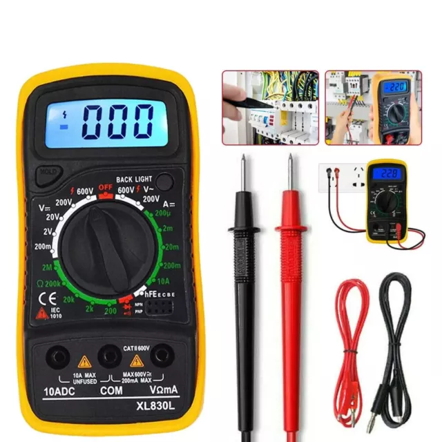 Digital LCD Multimeter Electrical Meter AC/DC Voltmeter Current OHM Multi Tester 2