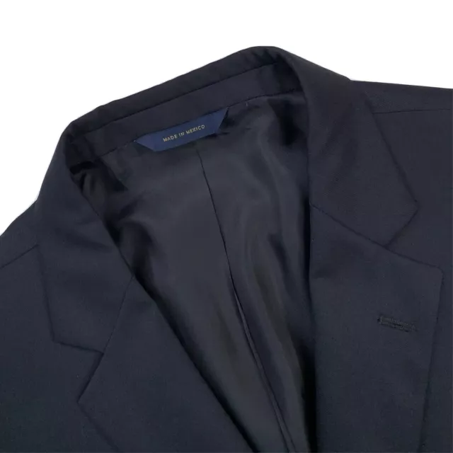 Uomo 43 R Brooks Brothers Madison Fit 100% Lana Blu Navy Bottone Dorato Giacca