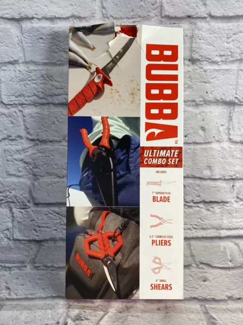 Bubba Blade Fishing Pliers 6.5in Crimper 7” Flex Blade Knife Ultimate Combo  READ 