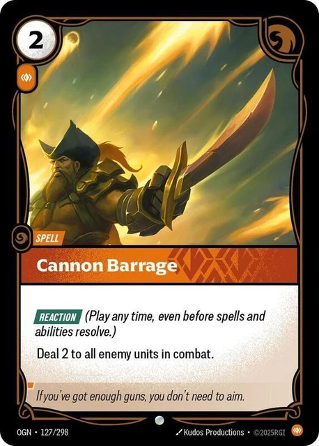 RIFTBOUND LEAGUE OF Legends Origins Card OGN 127 Cannon Barrage £0.99 ...