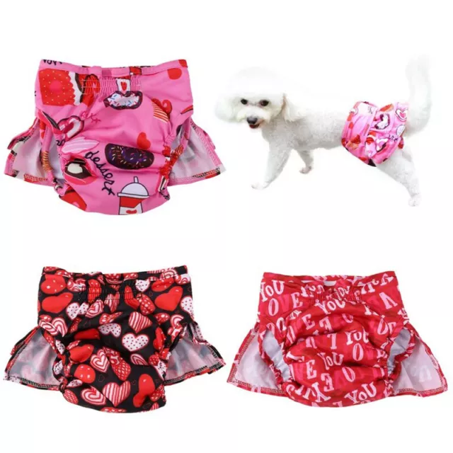 3 Pack Female Small Pet Dog Puppy Hygiene Diapers Washable Reusable Nappy Pants