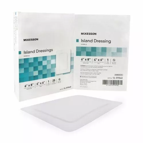 Adhesive Dressing McKesson 6 X 8 Inch Polypropylene / Rayon Rectangle White Ster