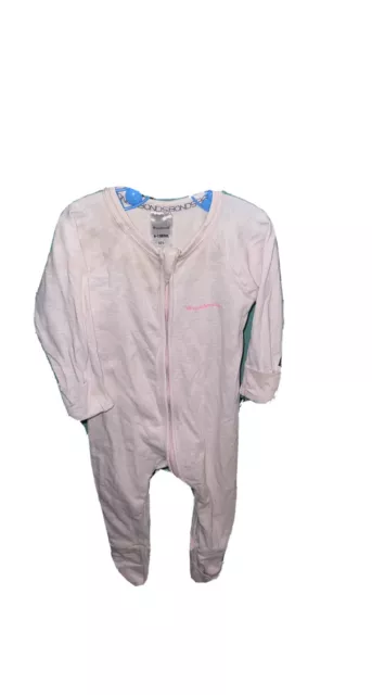 Bonds baby girl size 0 zippy wondersuit pink white stripe