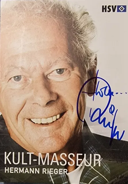 Hermann Rieger "HSV", In Person Signierte 10/15 Autogrammkarte