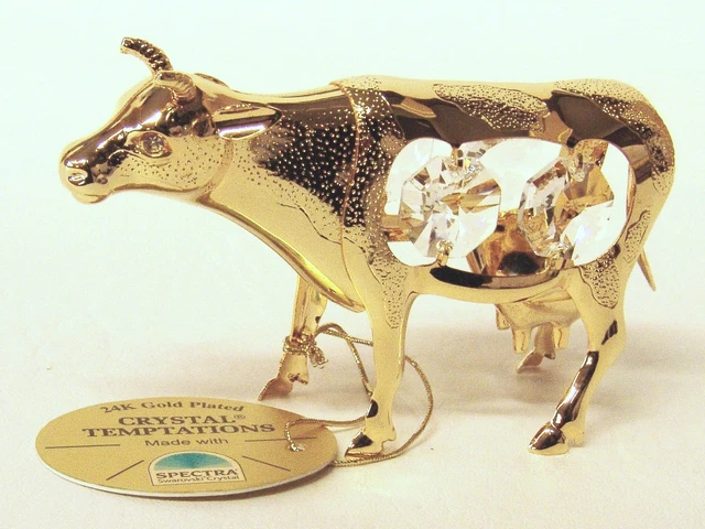 3730 Vaca Cow Cristal de Swarovski Estrás 24K Dorado Spectra Cristal