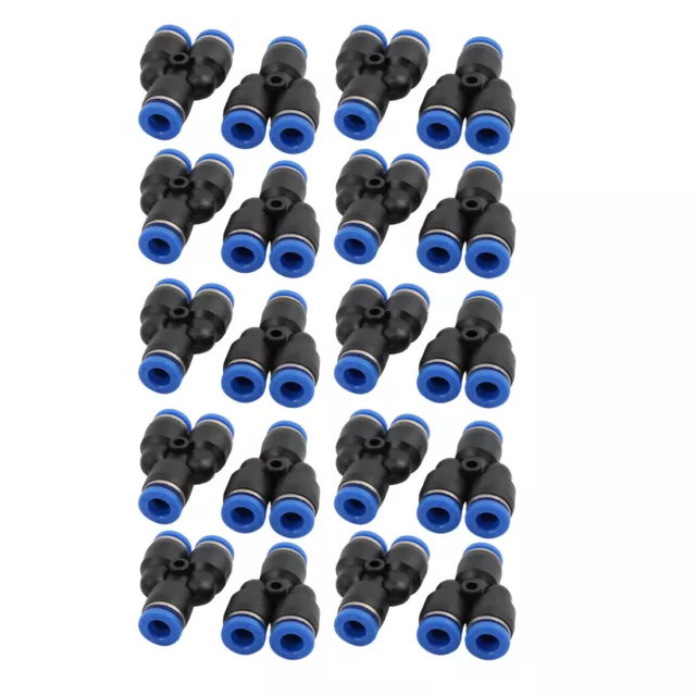 20Pcs 6mm Dia Y Type 3 Ways Hose Pneumatic Air Quick Fitting Push In Connector