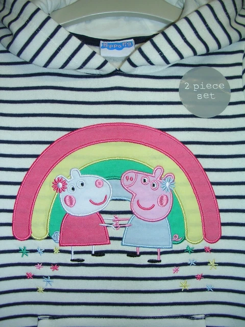 Leggings abito con cappuccio PEPPA PIG nuova con etichette per ragazze età 12-18 mesi NUOVI 2