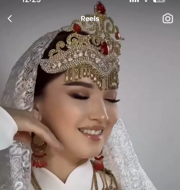 Uzbek Traditional Handmade Silver Bridal Tiara