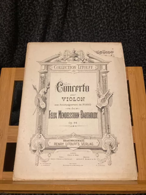 Mendelssohn Concerto pour violon opus 64 partition violon piano ed. Litolff 925