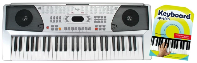 Clavier Arrangeur 54 Touches Numerique pour débutant 100 Sons & Rythmes Argenté