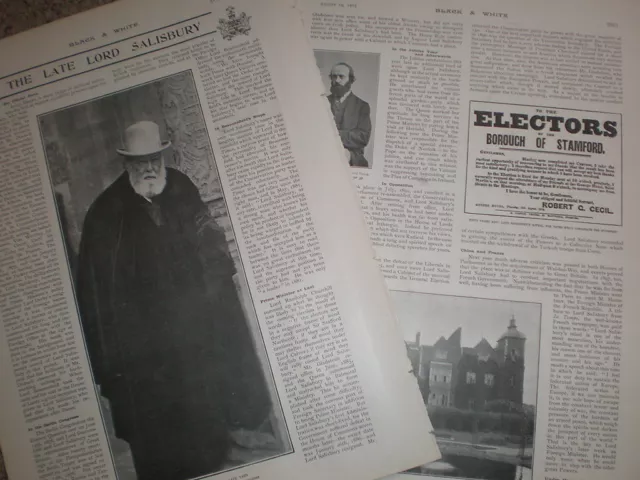 Article the late Lord Robert Gascoyne-Cecil 3rd Marquess of Salisbury 1903