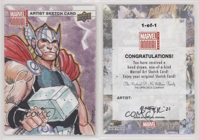 2020-21 Upper Deck Marvel Annual Sketch Cards 1/1 Bnfer #SKT Auto Sketch p1l 3