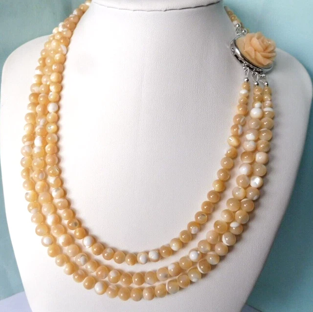 Collier Ras De Cou 3 Rangs Perles Baroques Nacrées - Bijou Vintage élégant