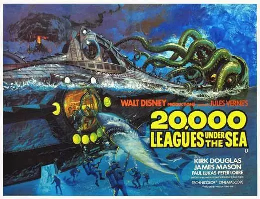 20,000 LEAGUES UNDER THE SEA Movie POSTER 11 x 14 Kirk Douglas, James Mason, B