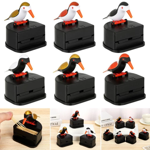 Automatische Zahnstocherbox | Retro Metall Spender | Weiß | 15x7,7cm | Zinklegierung