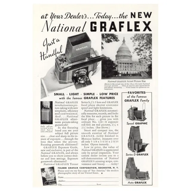 1933 National Graflex: Just a Handful Vintage Print Ad