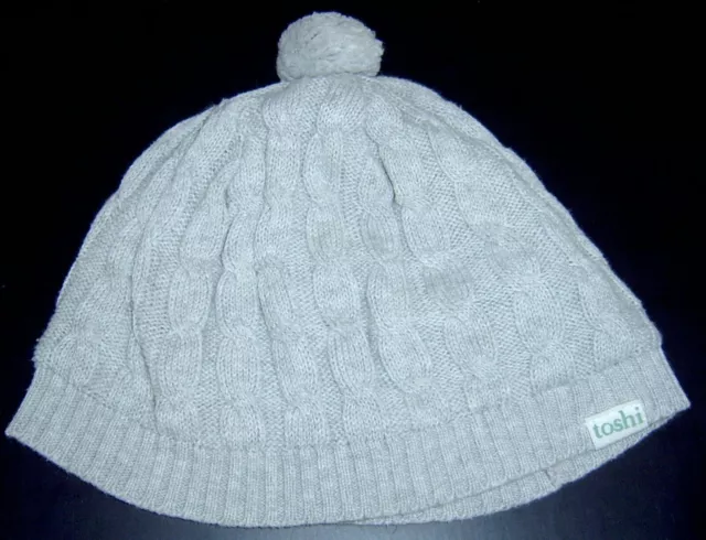 Toshi Baby Girls / Boys Winter Grey Beanie Hat Sz S (52Cm Head Circumference)