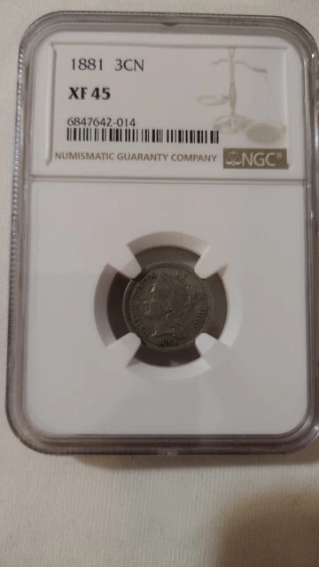 1881 3Cn 3 Cent Nickel Ngc  Xf-45