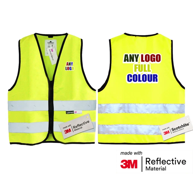 Get Seen With This Personalized Yellow High-Vis Safety Vest – Custom Text & Reflective Strips