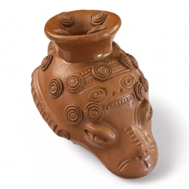 Pre-Columbian REPLICA Oil Lamp Handmade Clay Zoomorphic Animal