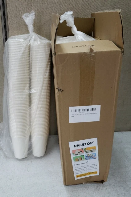 NEW Racetop 1202 500 Pack Paper Coffee Cups Paper, White 12oz.
