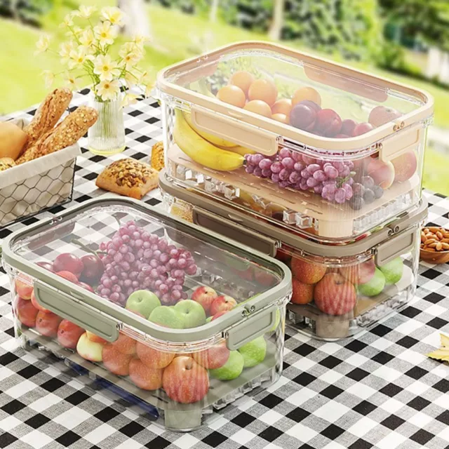 Refrigerator Storage Box Portable Crisper Transparent Sealed Lunch Box