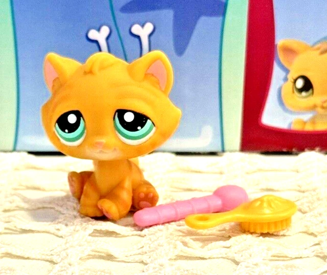 LITTLEST PET SHOP Authentic Tiger Stripe Sitting Tabby Cat #300 ...